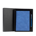 Customizable A5 Paper Notebook  Stainless Steel Leather Sewing Bound Spiral Style Pen Blue/Black Ink Office Promotion