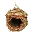 Finch Canary Chickadee Outdoors Hanging Hand Woven Rattan Grass Wooden Humming Hummingbird Bird Nest House Birdhouse Swing