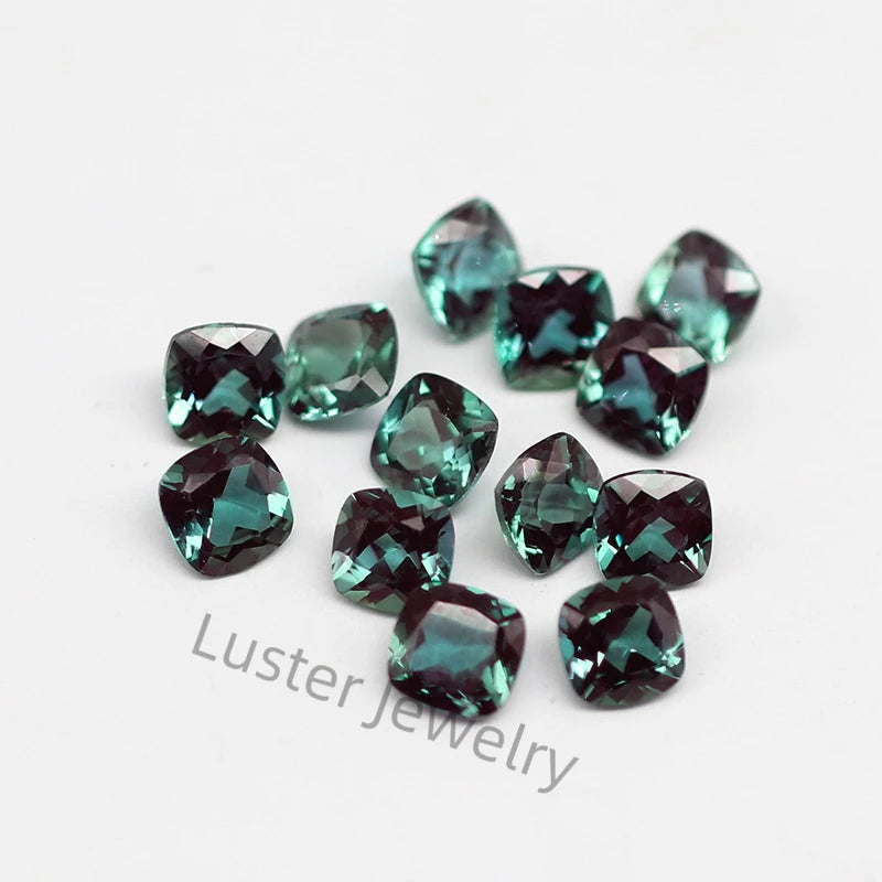 Luster Jewellery Fancy Cut Lab Created Synthetic Colored Alexandrite Color Change Loose Stones