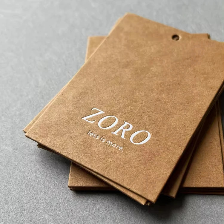 Recyclable High Quality Kraft Paper Hang Tag for Clothes Paper Label Hang Tag With String Rope