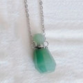 Rose Quartz Crystal Stone Healing Perfume Essential Oil Bottle Pendant Necklace Jewelry Gift