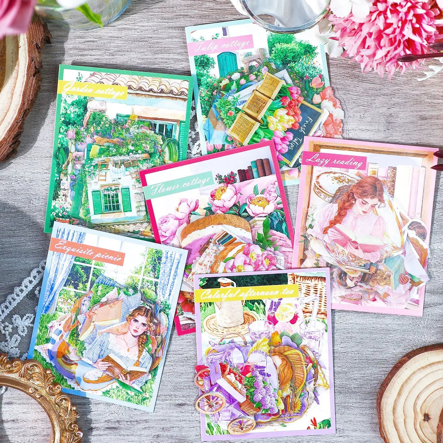 25 Stickers Per Pack Flower Season's Dating Collection Everyday Handbook Stickers Floral Decorative Material