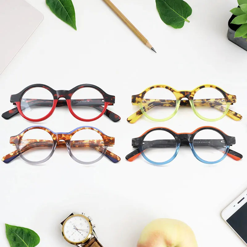 Manufacturer Dropshipping Acetate Material Round Glasses Optical Frames Eyeglasses Eye Glasses China Unisex
