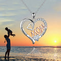 New Light Luxury Delicate Mother's Day Gift Stainless Steel Heart Mom Double love Mom Necklace Letter Pendant
