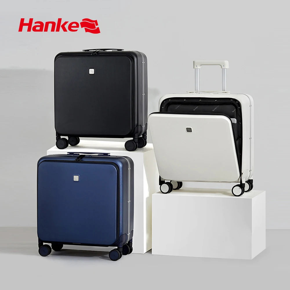 Lightweight Luxury Suitcase Female Mini Side Open Light Weight Business Trolley Travel Boarding Luggage with Laptop Bag