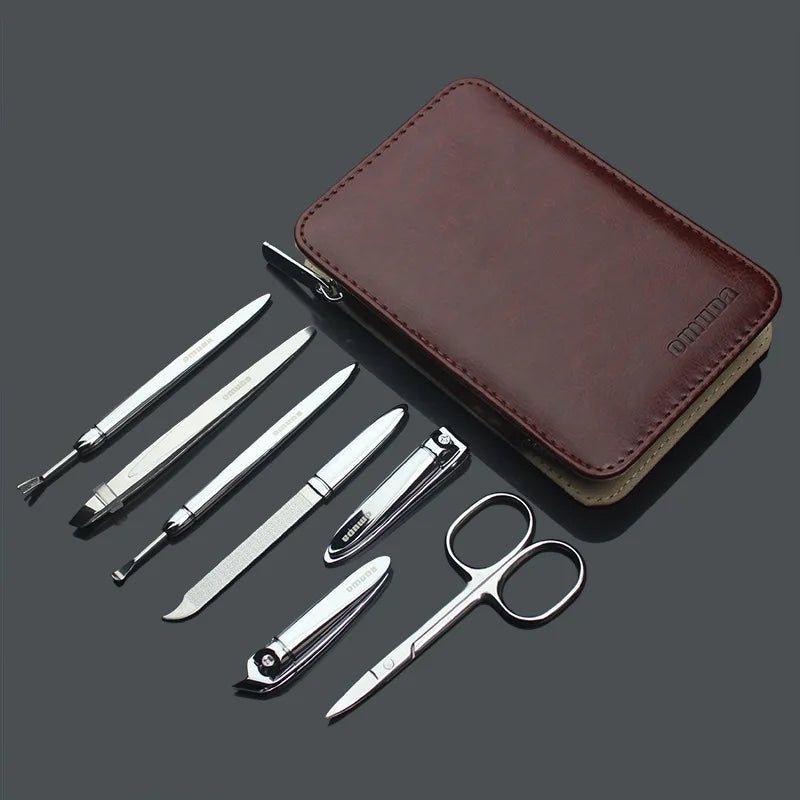 High Quality 7 in 1 Manicure and Pedicure Kit Stainless Steel Nail Clipper Set with Custom Logo