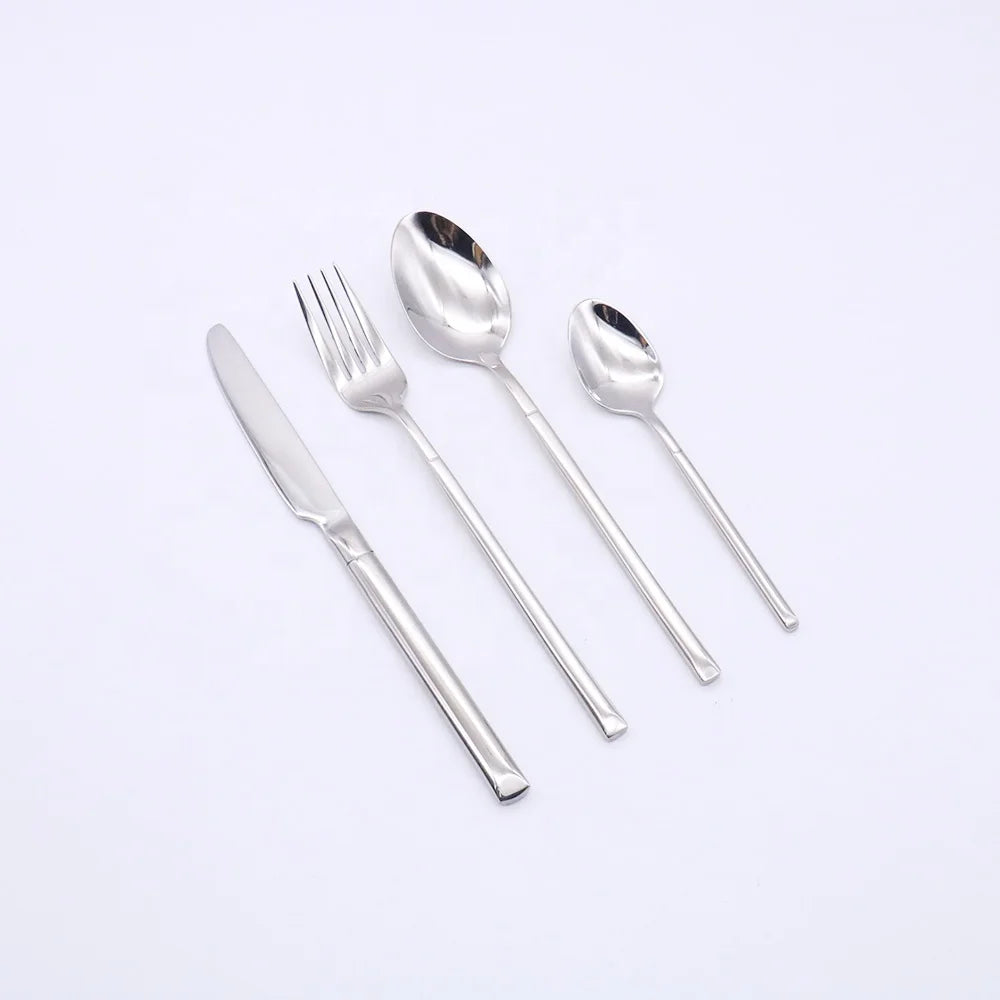Custom Saudi Arabia Vintage Rose Gold Reusable Black Stainless Steel Cutlery Set