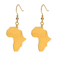 Simple Fashion Stainless Steel Jewelry Gold Plated Africa Map Pendant Earrings Women