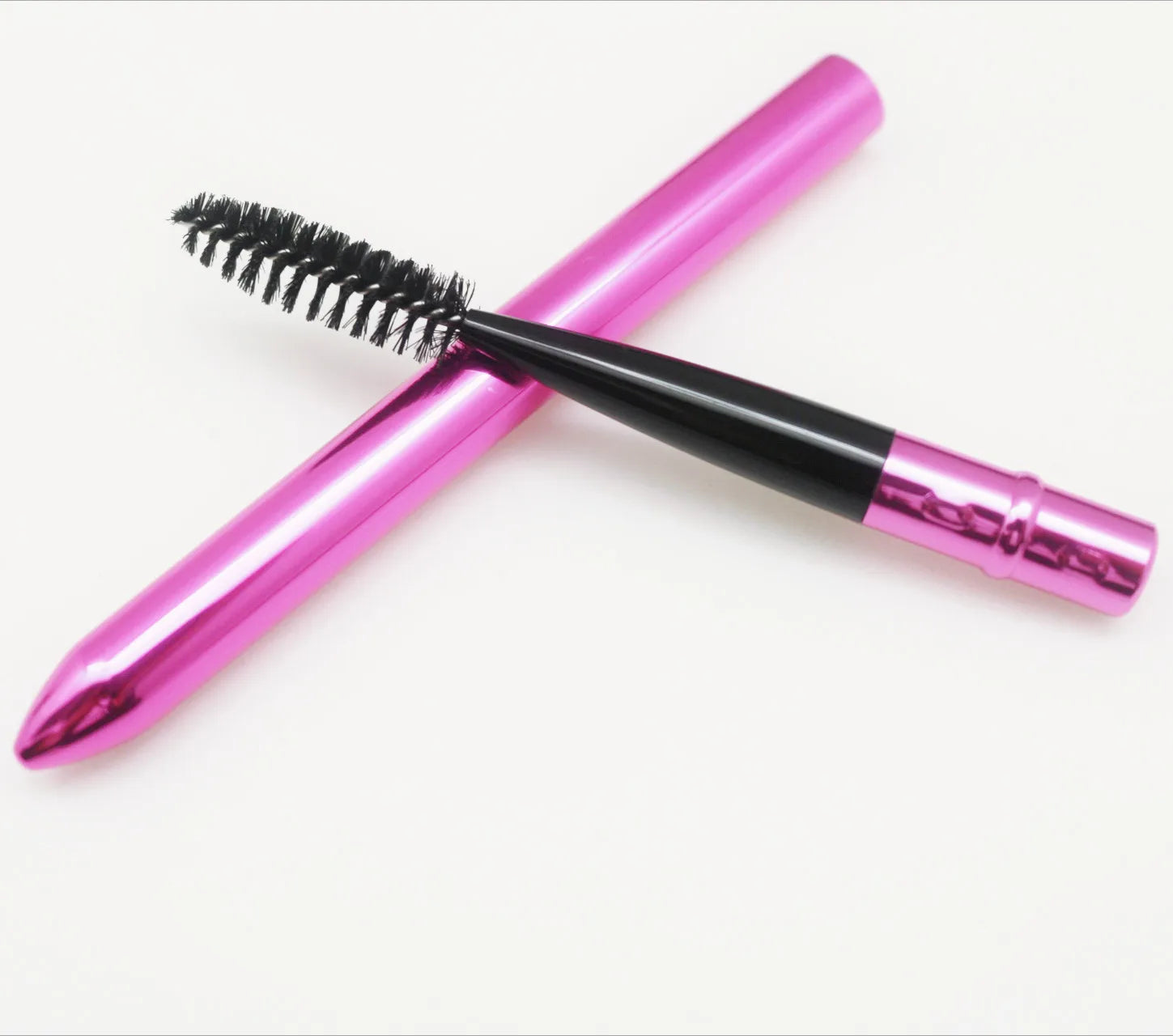 OEM Brow Lash Brush Spoolie Eyelash Extension Retractable Wand Metal Spoolie Brush with Case