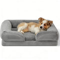 Customized LOGO Orthopedic Dog Bed for Medium Dogs Waterproof Sofa Bed Foam Pet Couch Removable Washable Cover Waterproof Lining