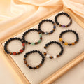 Wholesale square Tiger's Eye Stone Yoga Crystal Volcanic Stone Rectangular Amethyst Black Agate Tiger's Eye Stone Bracelet