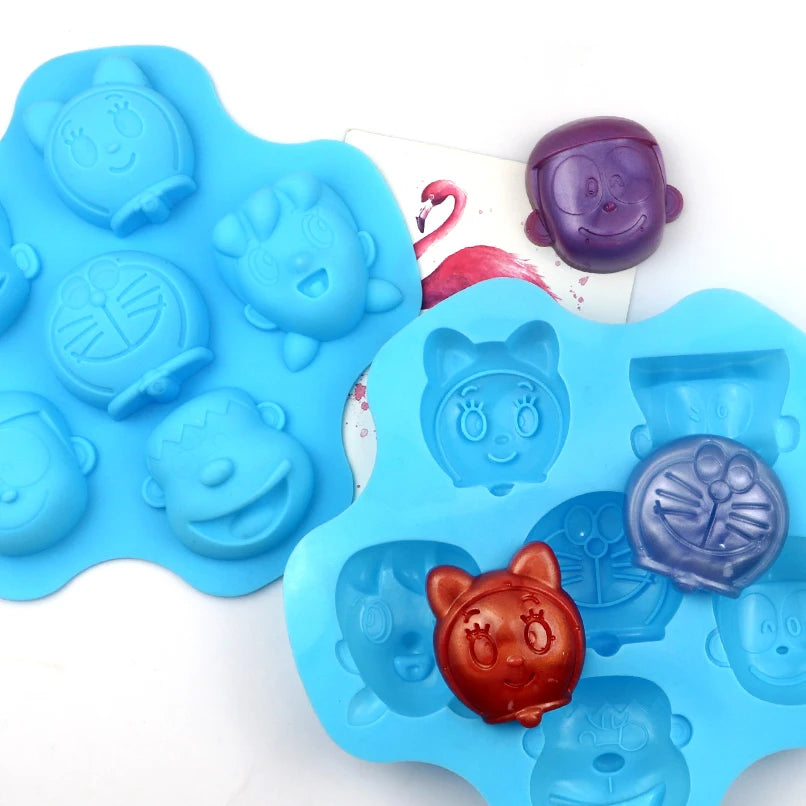 057 Factory Free Sample 6 Hole Cartoon Cat Shape Silicone Cake Mold Silicone Candle Molds Soap Making Molds