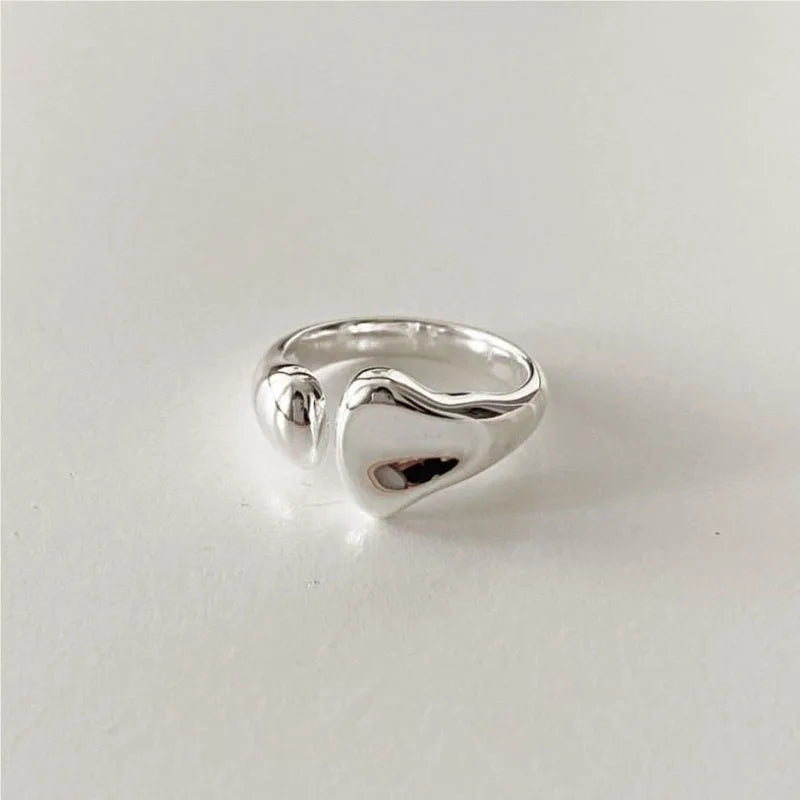 Luxury Geometric Vintage Open Adjustable Chunky Rings for Women 925 Sterling Silver Fine Jewelry
