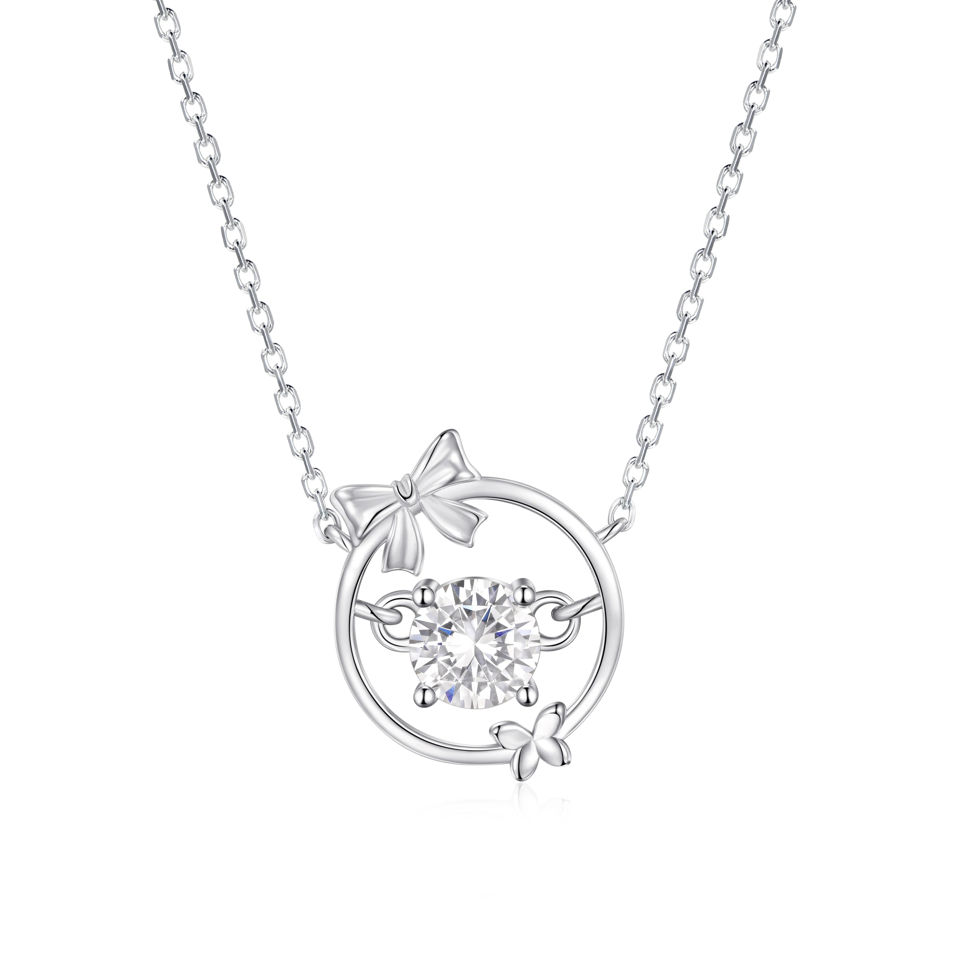 Tarnish Free 925 Sterling Silver CZ Necklace Rhodium Plated Long Lasting Shine