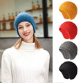Custom logo Core Yarn Knitted Ski New Type Ear protection Hat Winter Beanie Hat for Adult