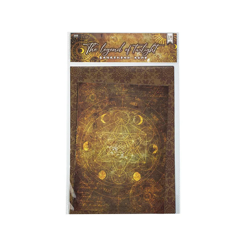 10pcs/pack Large Size Material Paper Twilight Legend Series Dark Wind Hundred Handbook Pain Pack DIY Background Priming Paper