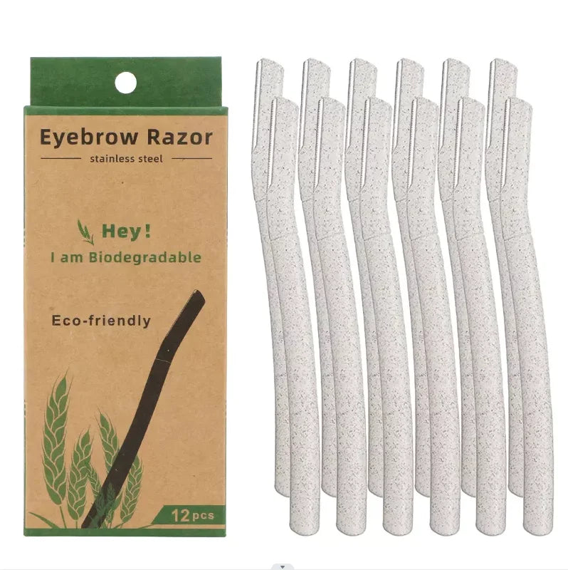 Eyebrow Razor Dermaplaning Tool Biodegradable Wheat Straw Eyebrow Trimmer