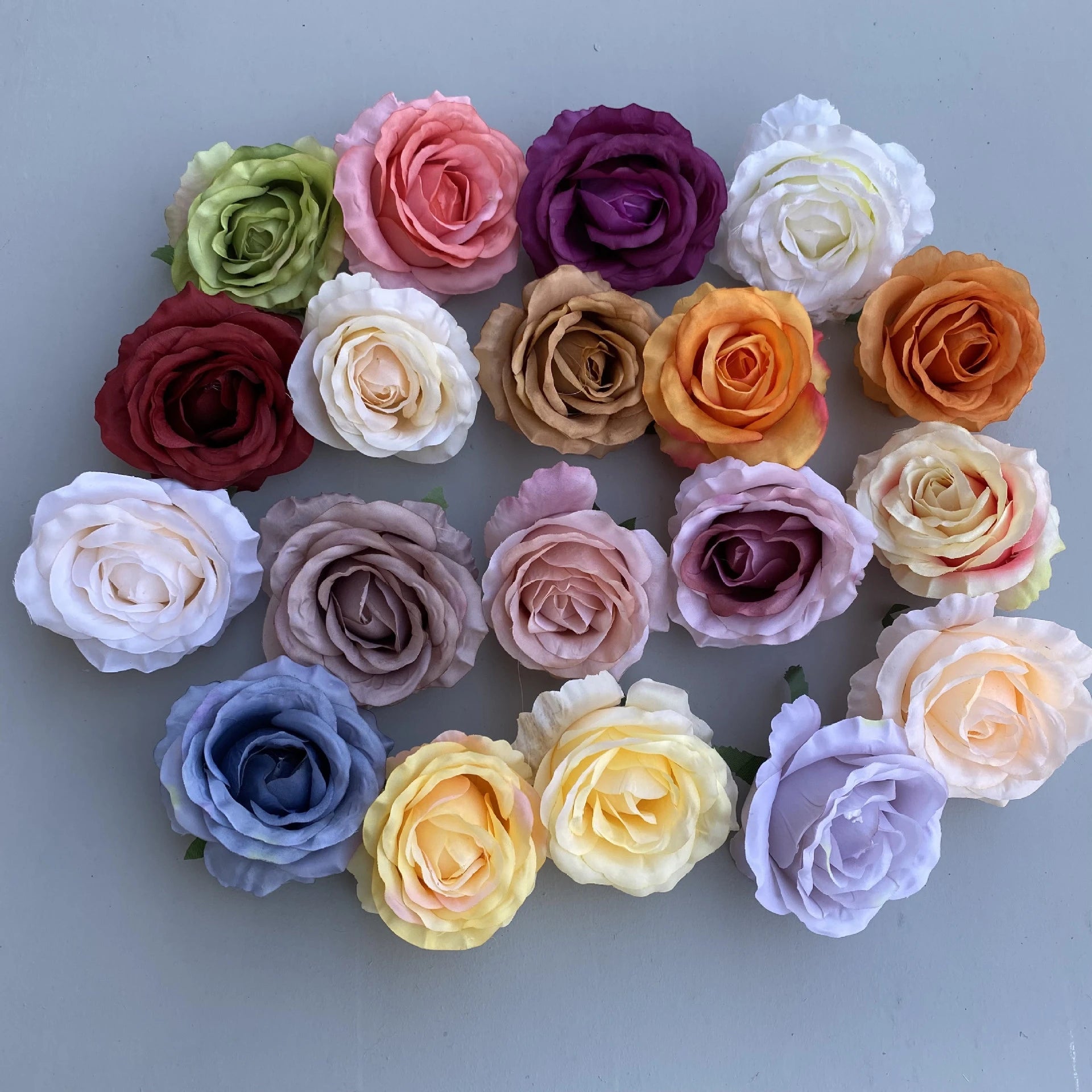 YOPIN-1631 Large Fake Rose Head 10CM Artificial Silk Flower Heads for Wedding