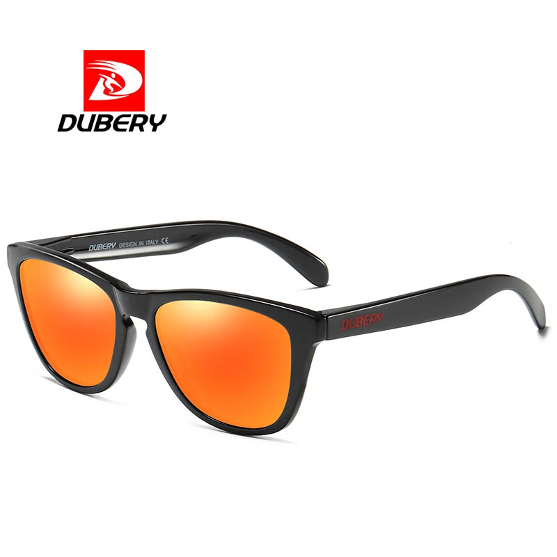 DUBERY OFFICIAL Magnetic Polarized UV400 Sunglasses 2026 PC TAC Square Unisex Adults with Yellow Blue Red Green Frame Colors