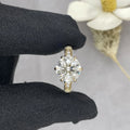 10k 14k Gold Fine Jewelry 2ct 8mm Moissanite and Lab Grown Gemstone Solid Gold Mrilgrain Engragement Ring MegaBDM
