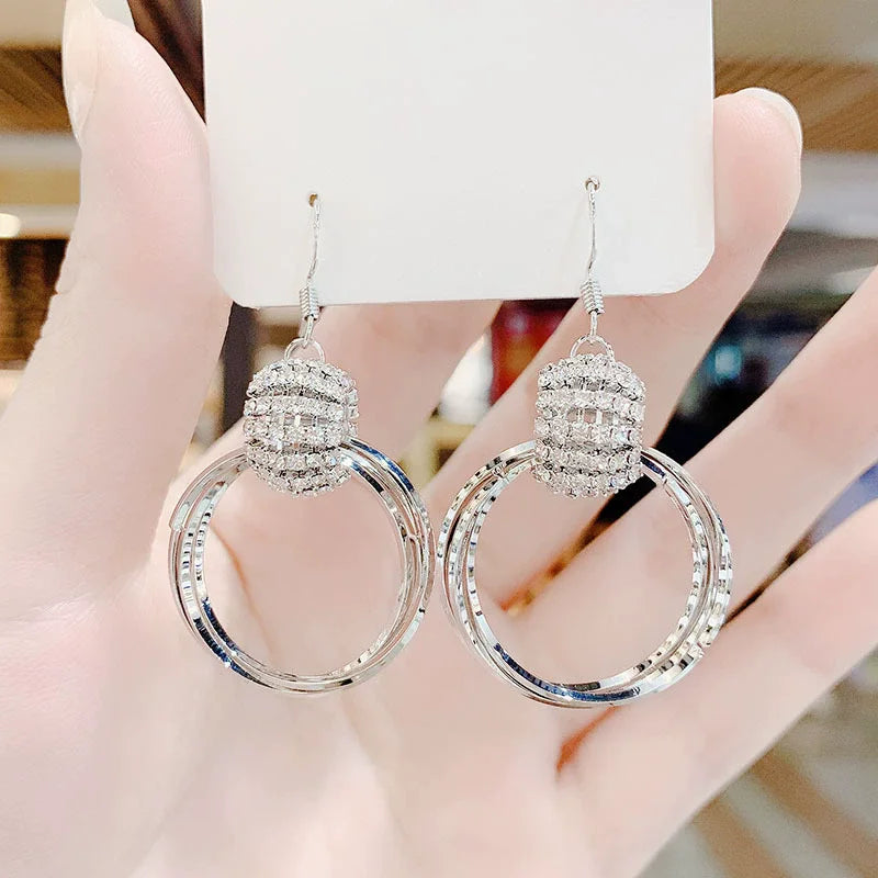 Fashion Hoop Diamond Earrings for African Jewelry Wholesale N240323