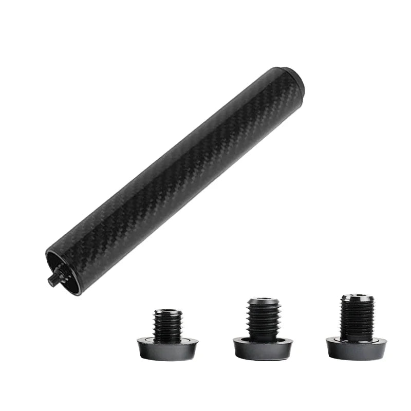 Lightweight 8 Inch Carbon Fiber Pool Cue Extension Billiard Snooker Stick Extender With Bumper Back Screw