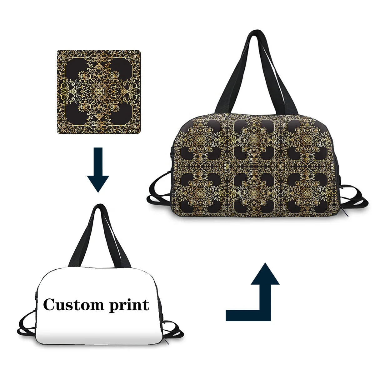 Designer Large Gym Tote Bag Fashionable Canvas Duffel with Zipper Closure New Style Shoulder Bag for Travel Casual Sport Use
