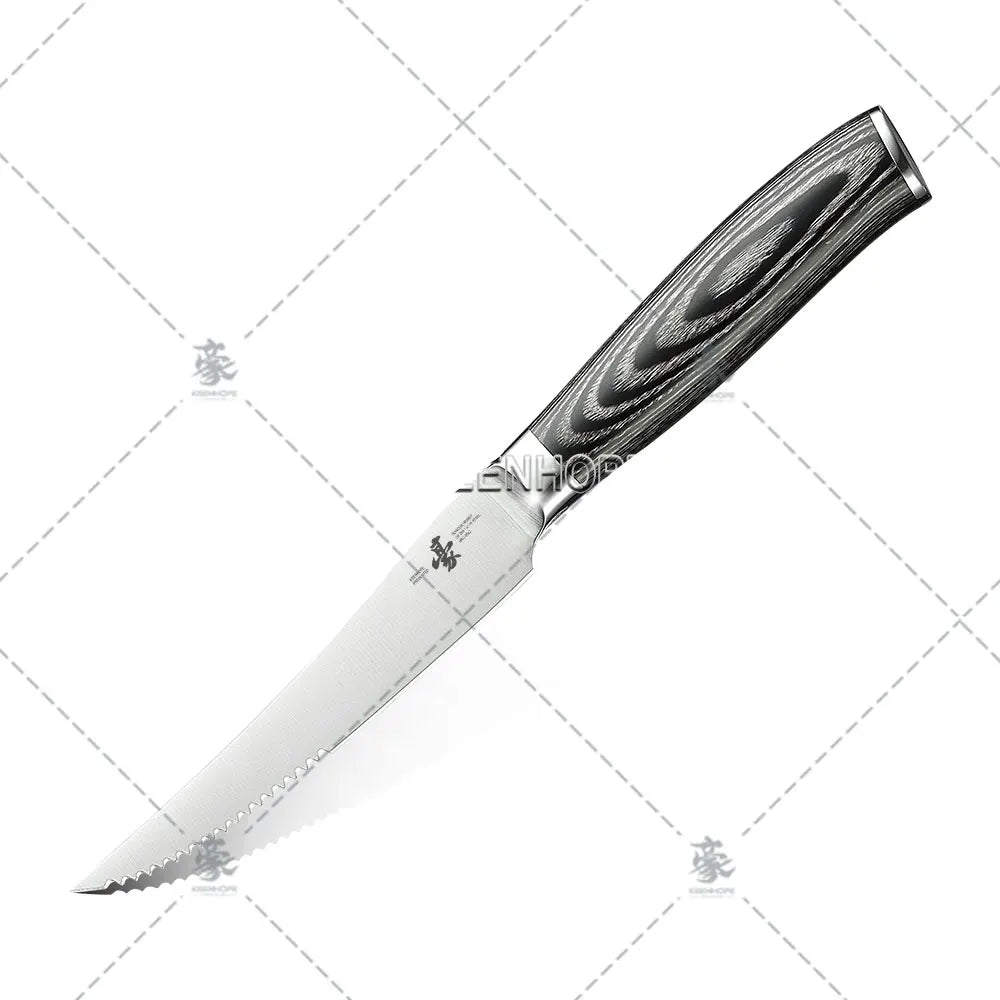 KEENHOPE HEROISM 4.5 Inch Steak Japanese Pakka Wood Handle Germany Din 1.4116 Stainless Steel 56HRC Sharpness FBA Kitchen