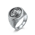 Nordic Mythology Retro Punk Evil Eye Titanium Steel Men's Ring Personality Trendy Eye Stainless Steel Ring