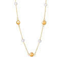 Minimalist Jewelry Stainless Steel 18K Gold Shell Pearl Satellite Chain Necklace for Women