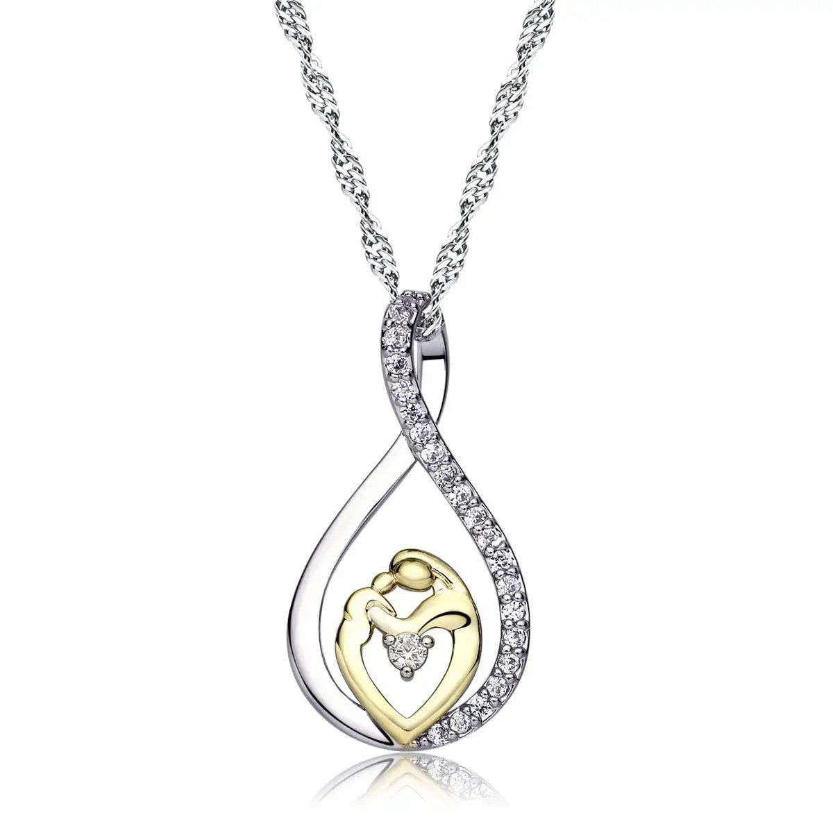 High  Twisted Singapore Chain Birthstone Pendant Necklace Zircon 14K Gold Plated Women's Mother's Day