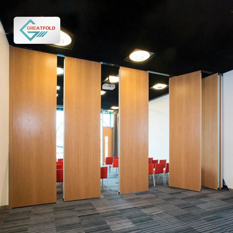 Acoustic Panels 65mm Thick 28-35 DB Sound Insulation Movable Partition Wall Sliding System Aluminum Alloy Frame for Schools