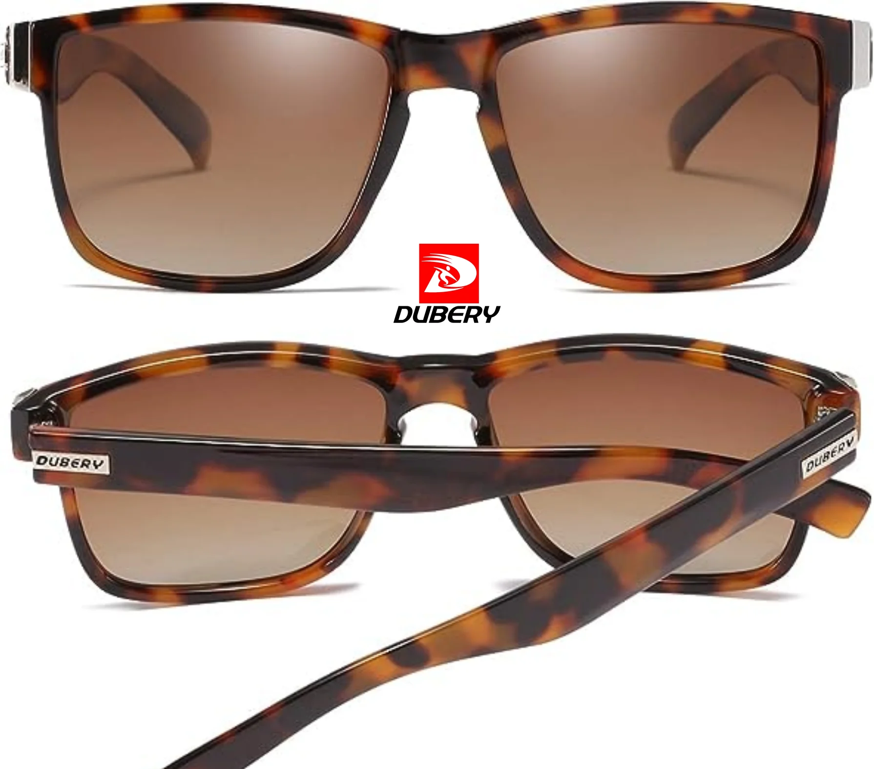 DUBERY D518 Vintage Square Sunglasses 2026 UV400 Unisex Polarized Fashion Brand with Blue Gold Frames Wholesale for Men Women