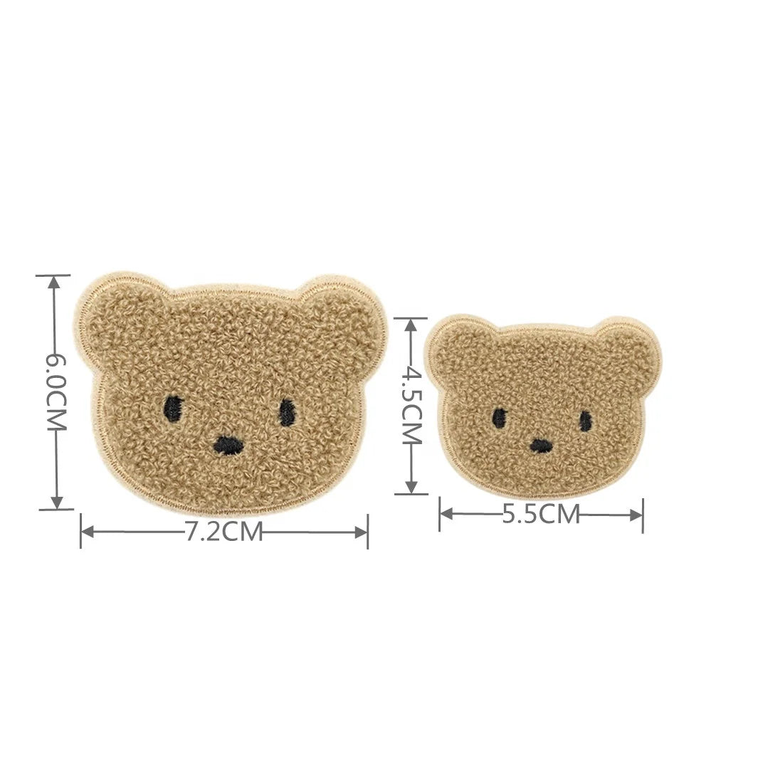Cute Bear 3M Cartoon Towel Embroidered Patch Wholesale Decoration Iron on Cheille Patches for Clothing