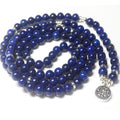 Blue Lapis Natural Stone Fashion Bracelet Necklace Elastic Cord Pure Handmade 108 Mala Prayer Meditation Yoga Beaded Jewelry