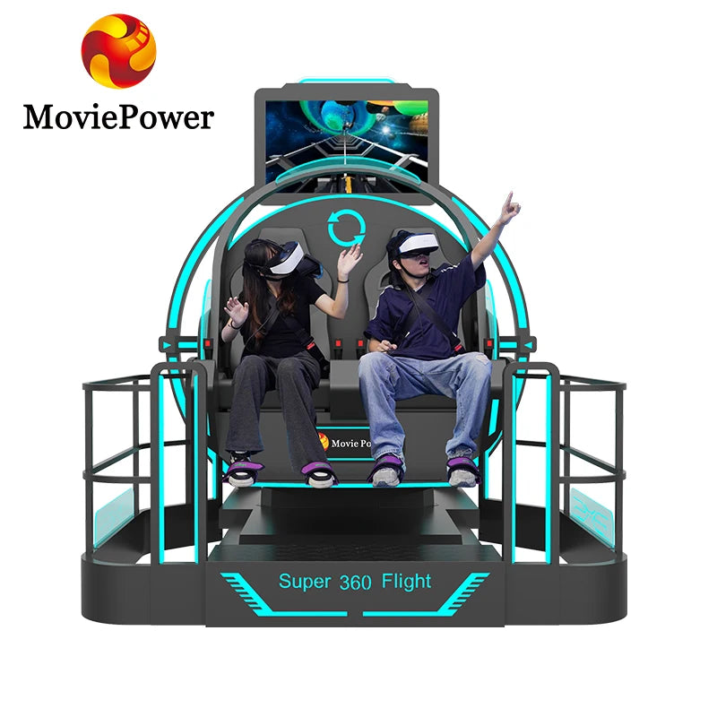 VR Super 360 Flight Simulator Roller Coaster Seat Platform 9D Arcade Machine Flying Chair Fiberglass Indoor