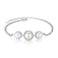 Elegant and Stylish Cubic Zircon Bracelet 925 Sterling Silver Rhodium Plated Freshwater Pearl Tennis Bracelet for Women Jewelry