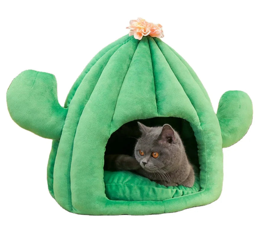 Hot Selling Cactus Shaped Pet Nest Cat Nest Plush Cat Bed Sleeping Pad Dog Nest Warm Cat Supplies in Winter
