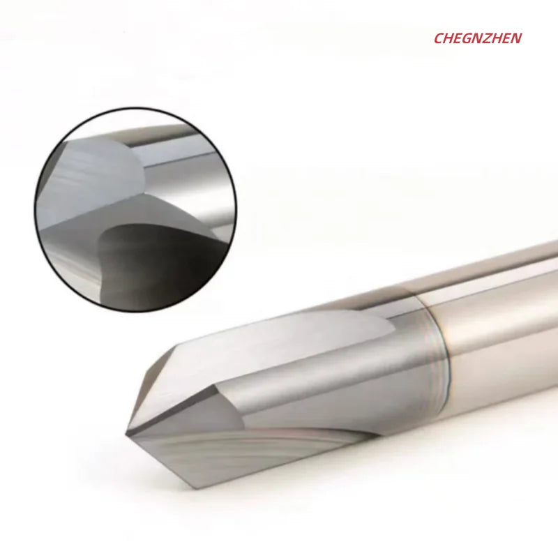 HRC55 AlTiN Coated Carbide Chamfer End Mill - 3-Flute 60/90/120 Degree V-Groove Router Bit - CNC Deburring Edges RoHS Tool