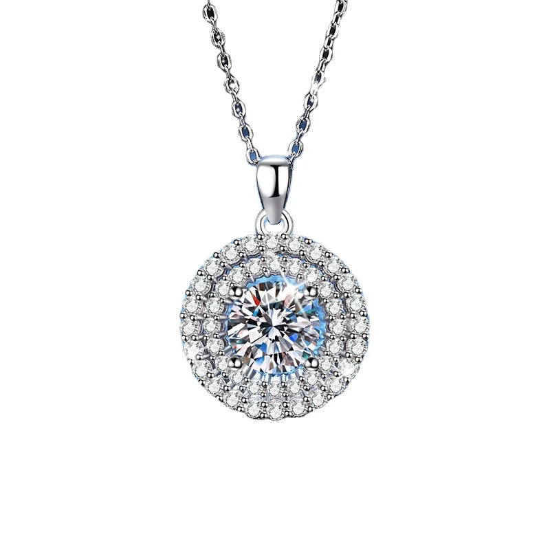 Luxury Jewelry 2ct VVS Moissanite Necklace 925 Sterling Silver Necklace Moissanite Jewelry Fine Jewelry Necklaces