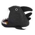 Custom New Design Four Seasons Washable Felt Shark Animal Pattern Outdoor Plastic Removable Cover Round Cat House Bed