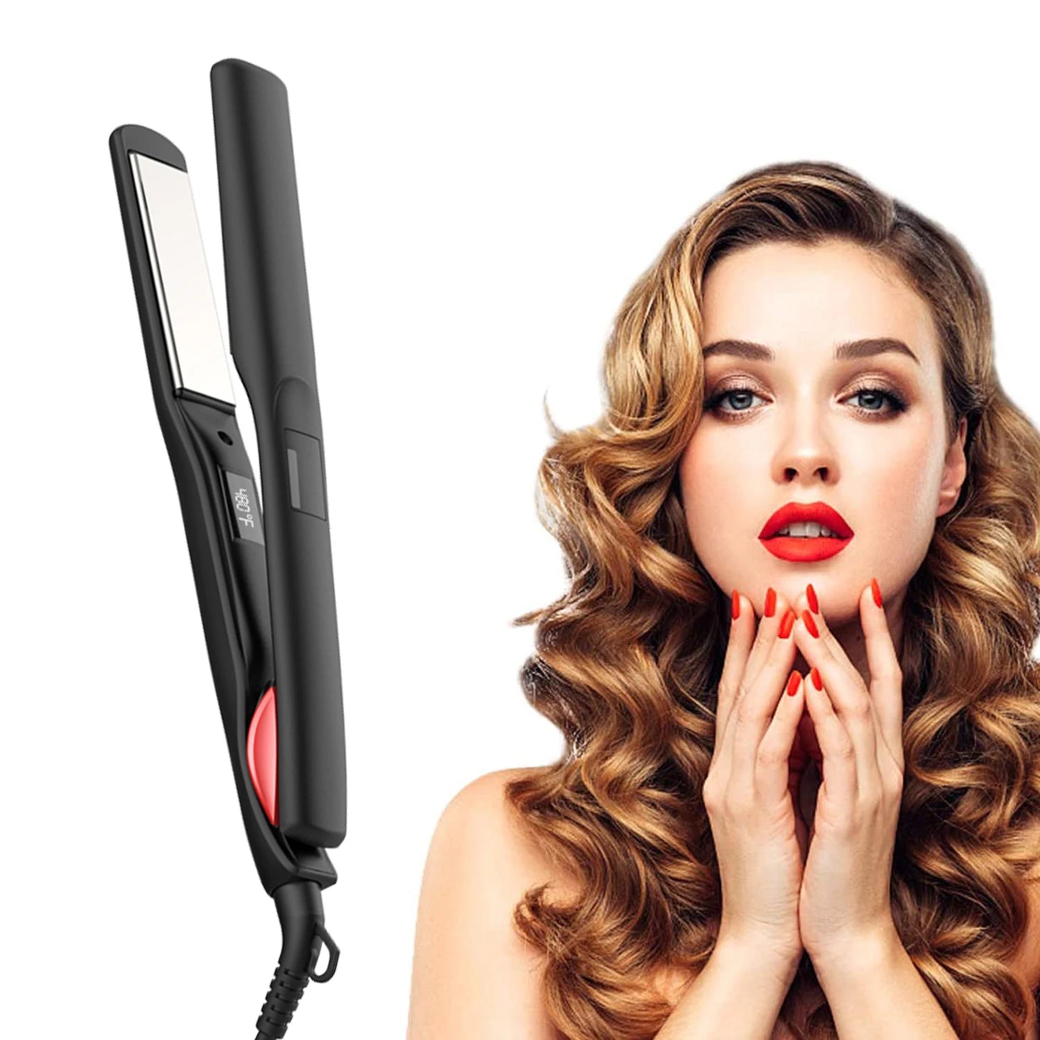 Wholesale Private Label Ceramic Titanium Custom Hair Straightener Flat Iron Best Ceramic Titanium Professional Hair Straightener