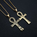 GT Ancient Egyptian Ankh Key Pendant Stainless Steel Necklace Hip Hop Jewelry Cross Hieroglyph Necklaces