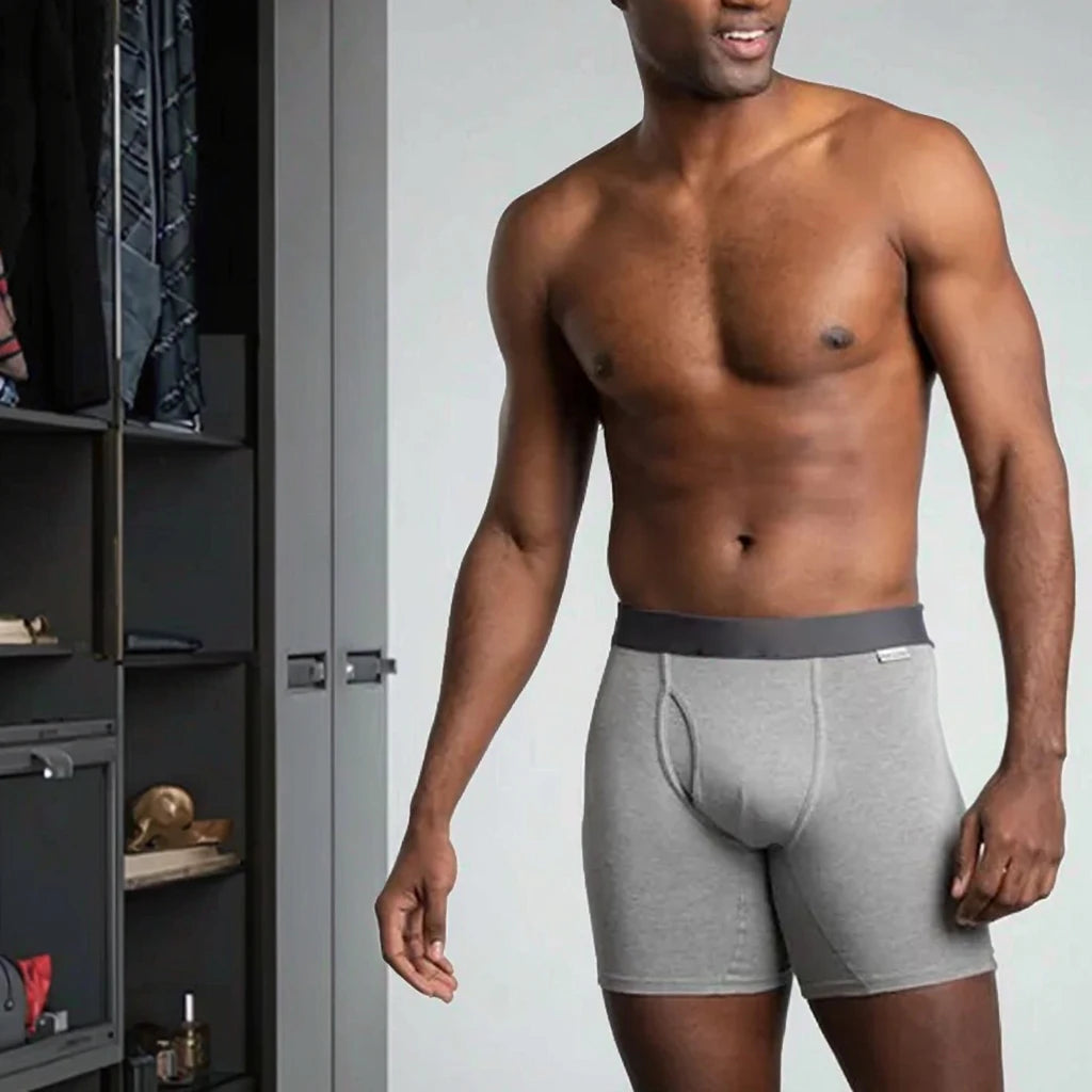 Custom Men's Comfort Soft Cotton Underwear Breathable Boxer Briefs and Shorts Trunks in Stretch Fabric Sous Vetement Homme