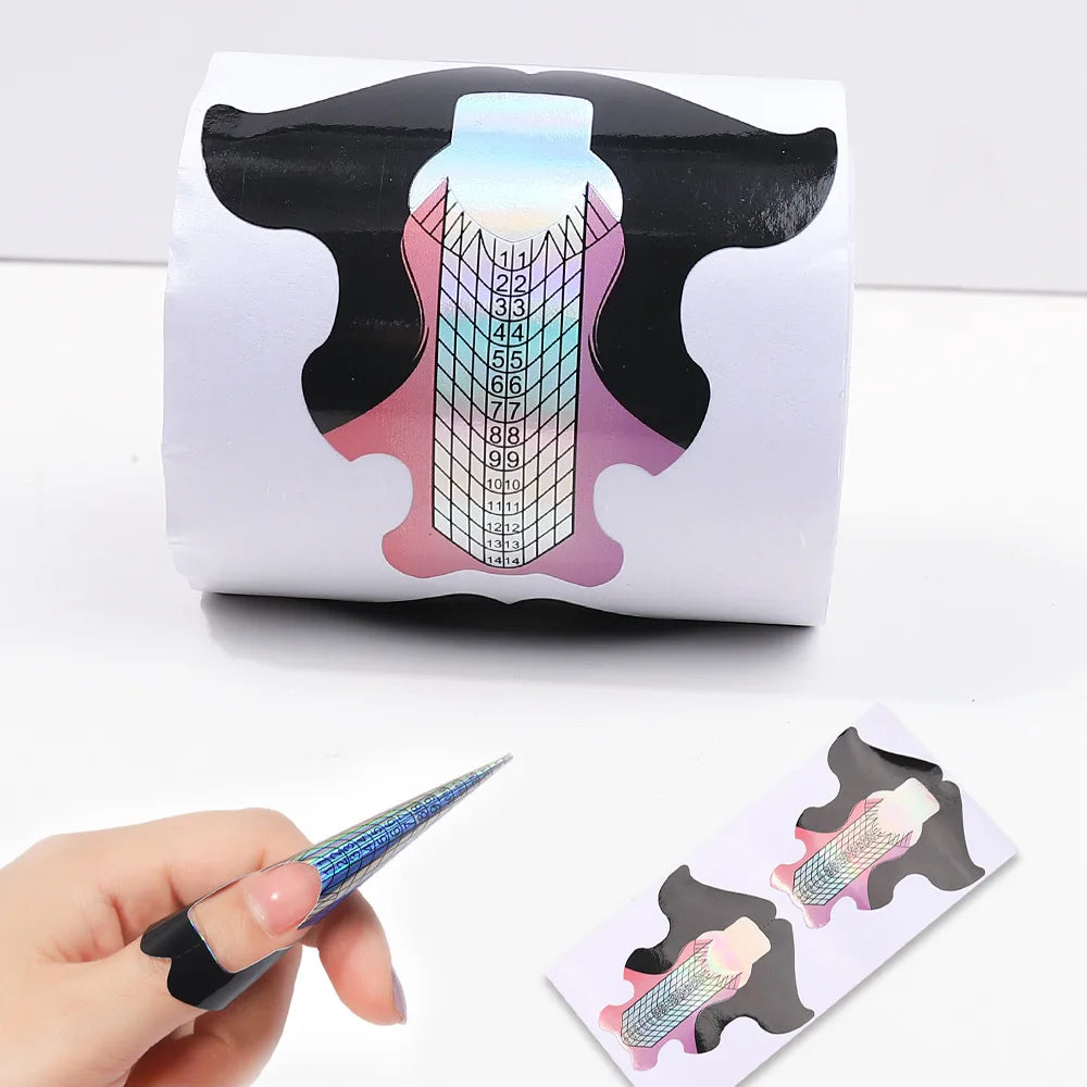 Professional Acrylic Paper Nail Form 180G Private Label Nail Extension Forms