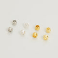Silver Plated Alloy Septal Bead Large Hole Barrel Beads for Jewelry Making Golden Pattern Round Loose Bead