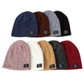 Plush Knitted Hat Men's 2022 Winter New Outdoor Solid Stripe Warm Ear Protection Warm Hat
