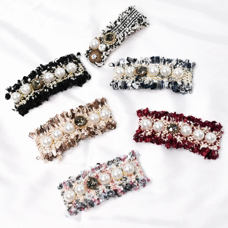 Vintage High -end Exquisite Hairpin for Women BB Hairpin Side Clip Pearl Hair Clip