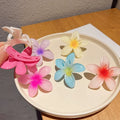 Small Fancy Hawaii Flower Alloy+Rhinestone Women's Hair Clip Sweet Style Plastic Hair Accessory