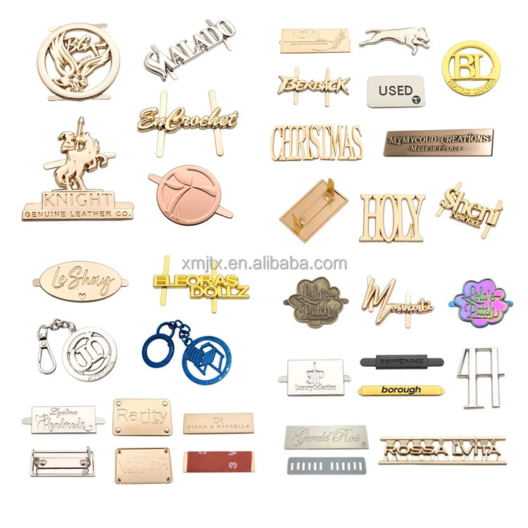 Handbag Accessories Design Metal Label Logo Wallet Clothes Custom Metal Plate Logo Gold Brand Metal Letter Logo Tag for Bag